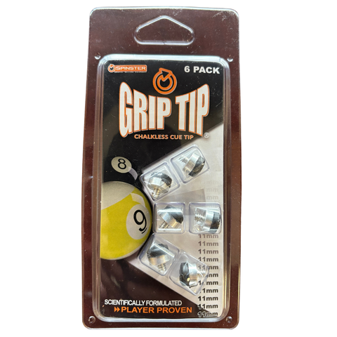 6 x 11mm Screw on Chalkless Rubber Cue Tips