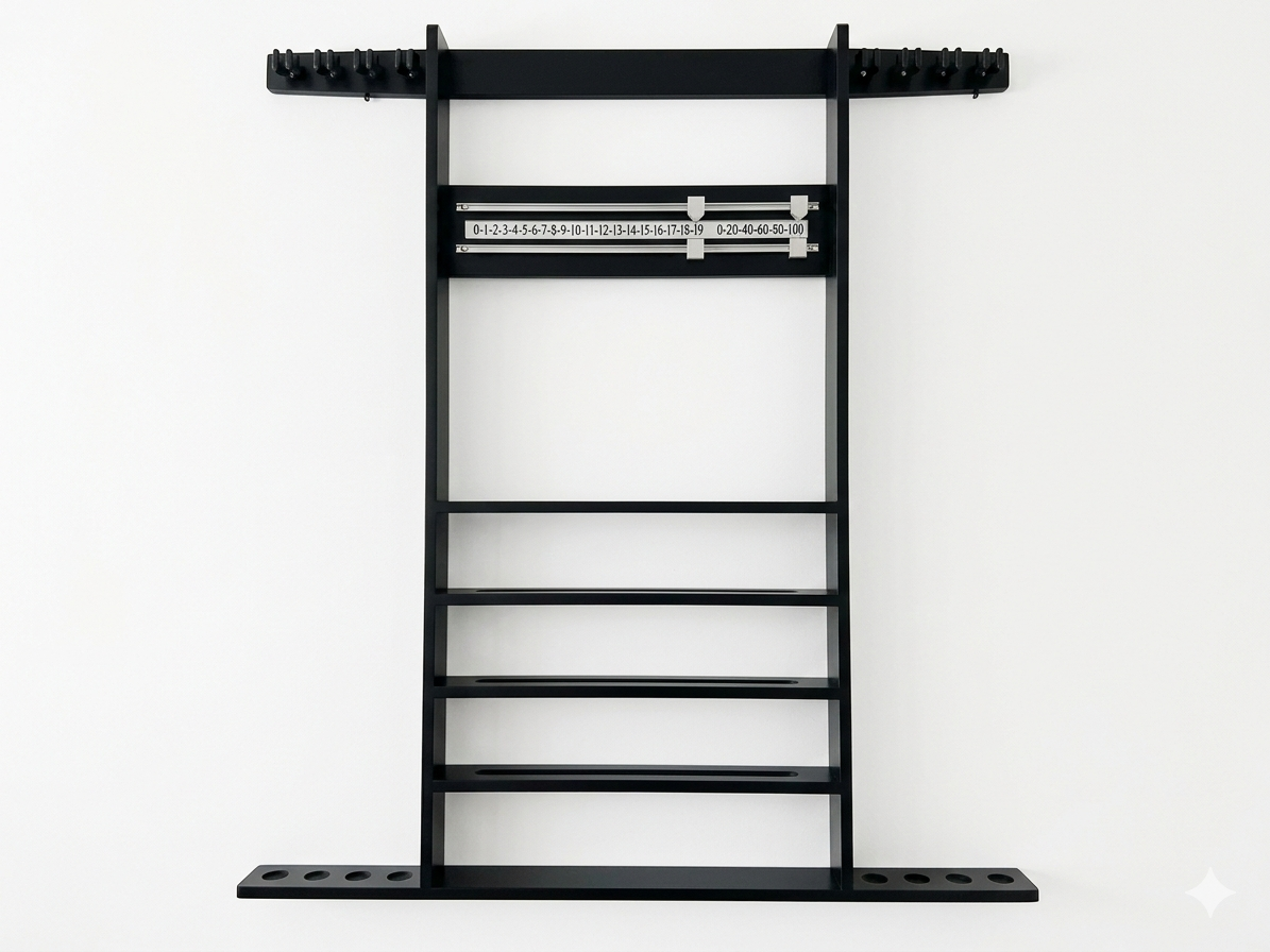 Billiards Wooden Combi Rack with Chrome Snooker Scoreboard – Billiard Shop