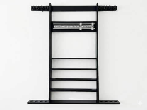 Billiards Wooden Combi Rack with Chrome Scoreboard