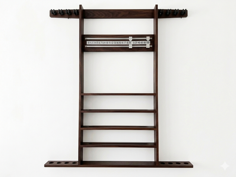 Billiards Wooden Combi Rack with Chrome Scoreboard