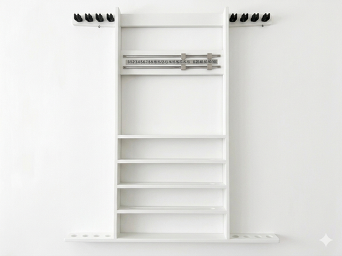 Billiards Wooden Combi Rack with Chrome Scoreboard