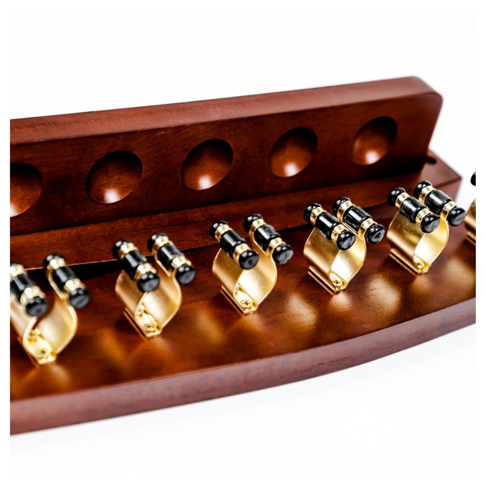 Stylish Wooden Cue Rack Metal Clips 3