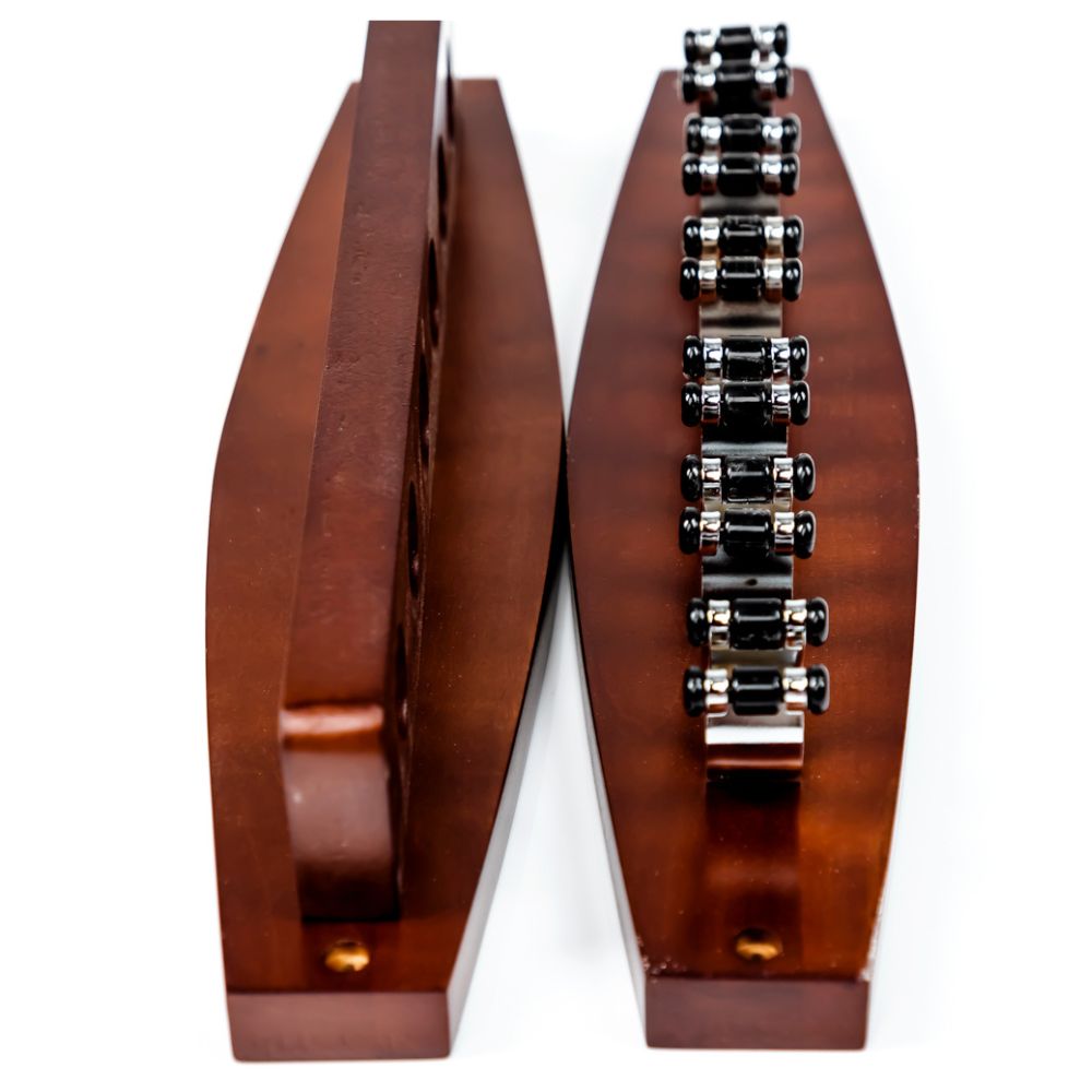Stylish Wooden Cue Rack Metal Clips 5